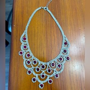 Stunning faux ruby and diamond necklace